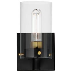 Pinn 1-Light Sconce - Black/Satin Brass