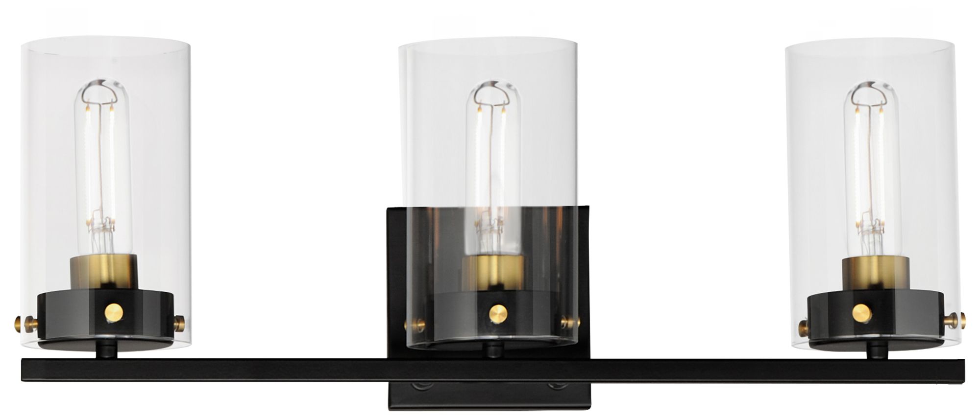 Pinn 3-Light Bath Vanity - Black / Satin Brass