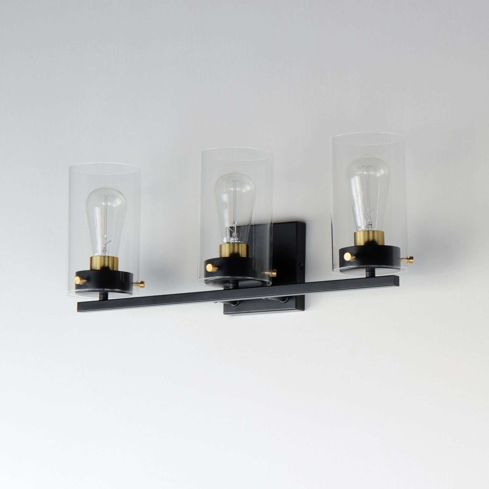 Image 4 Pinn 3-Light Bath Vanity - Black / Satin Brass more views