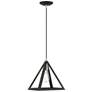 Pinnacle 1 Light Black with Brushed Nickel Accents Pendant
