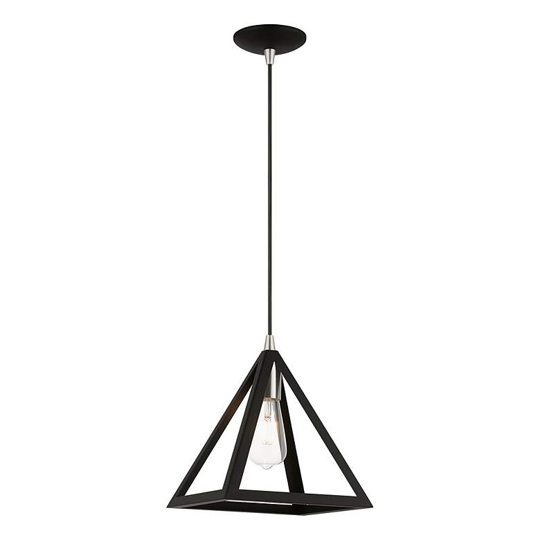 Image 3 Pinnacle 1 Light Black with Brushed Nickel Accents Pendant more views