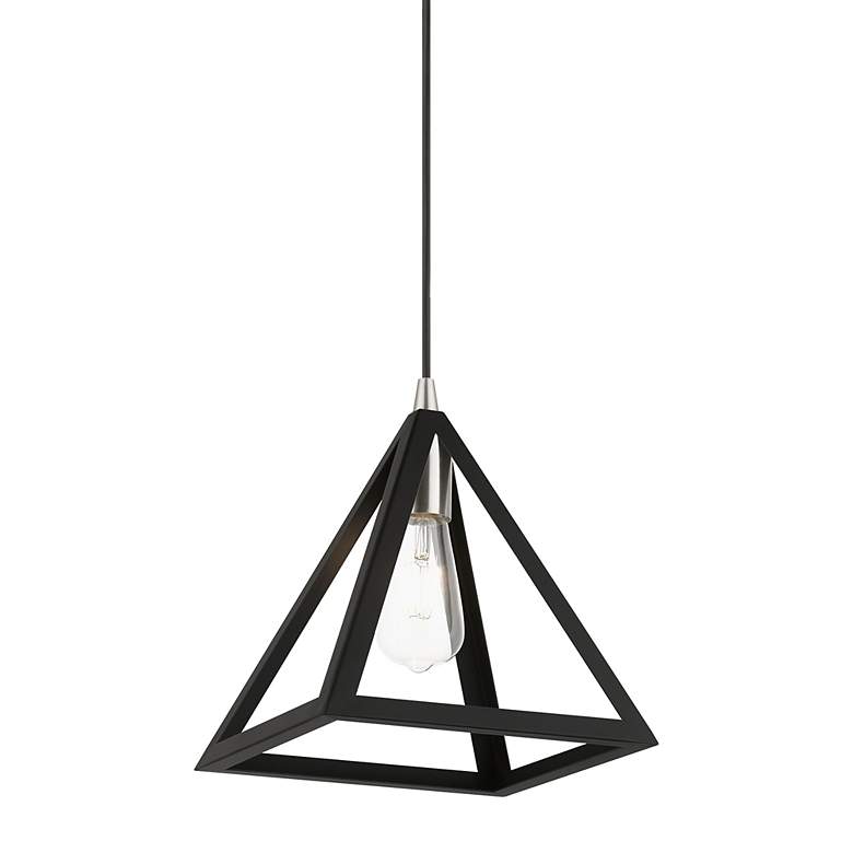 Image 4 Pinnacle 1 Light Black with Brushed Nickel Accents Pendant more views