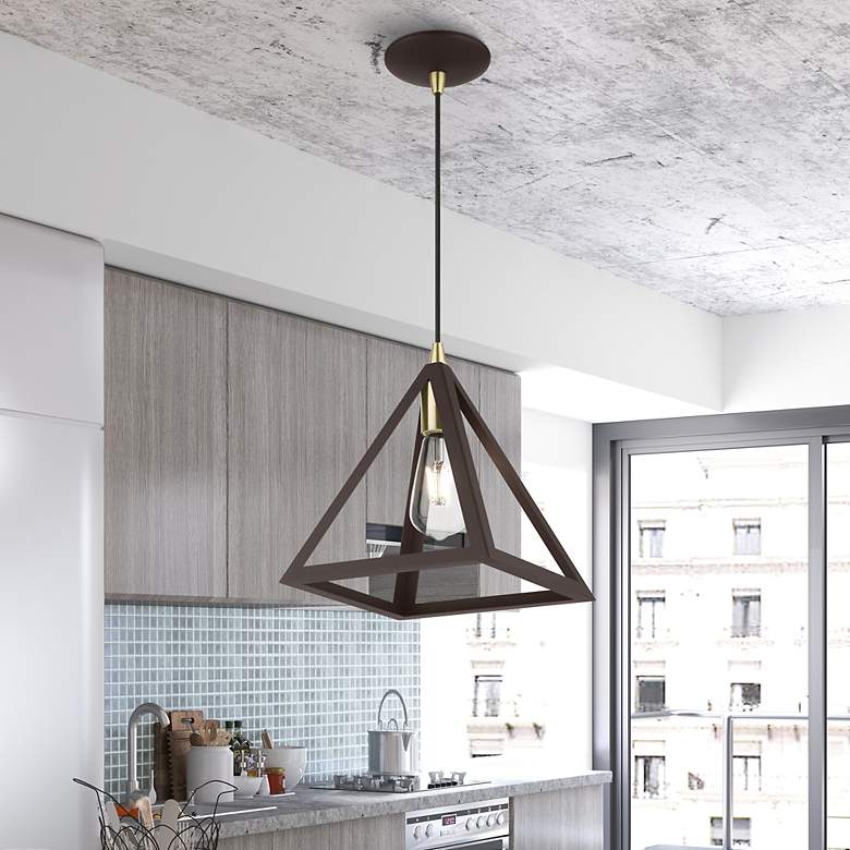 Image 1 Pinnacle 1 Light Bronze with Antique Brass Accents Pendant