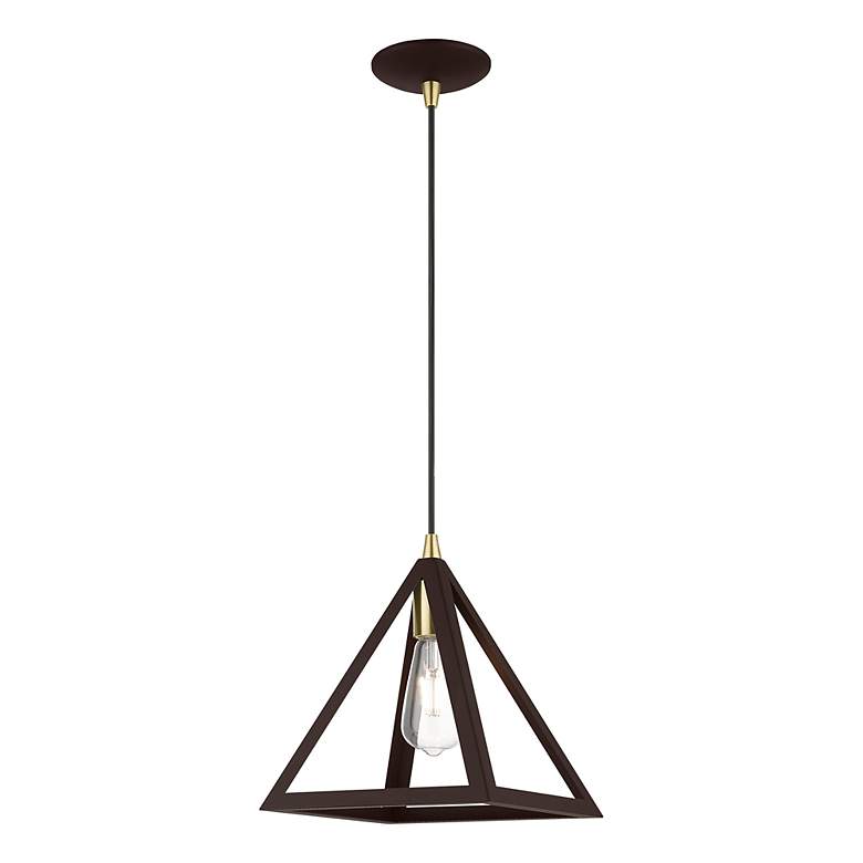 Image 3 Pinnacle 1 Light Bronze with Antique Brass Accents Pendant more views