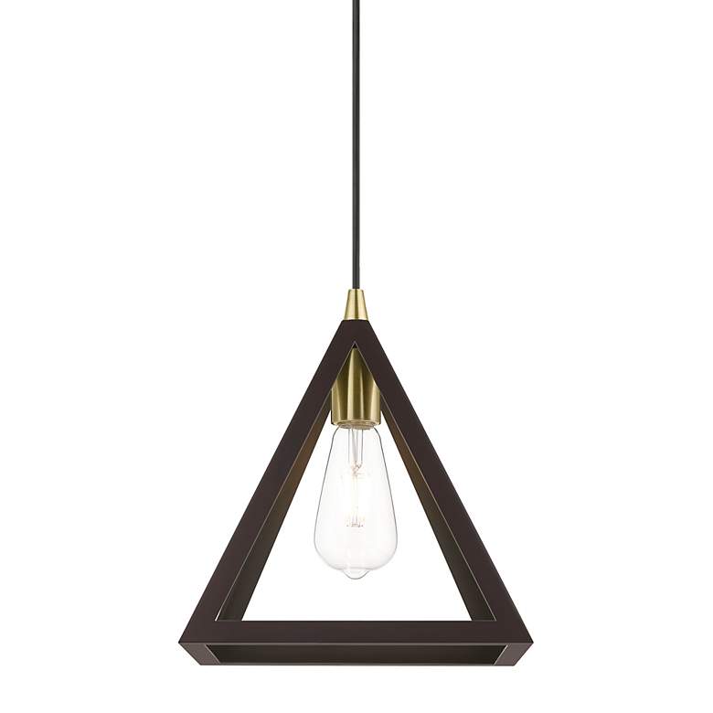 Image 5 Pinnacle 1 Light Bronze with Antique Brass Accents Pendant more views