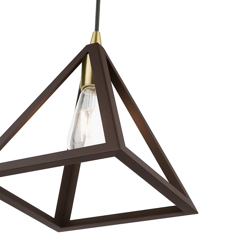 Image 6 Pinnacle 1 Light Bronze with Antique Brass Accents Pendant more views