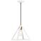 Pinnacle 1 Light Textured White with Antique Brass Accents Pendant