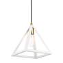Thumbnail4 of Pinnacle 1 Light Textured White with Antique Brass Accents Pendant more views