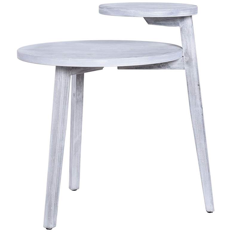 Image 1 Pinnacle Grey Wash Veneer Tiered Table with Tapered Legs