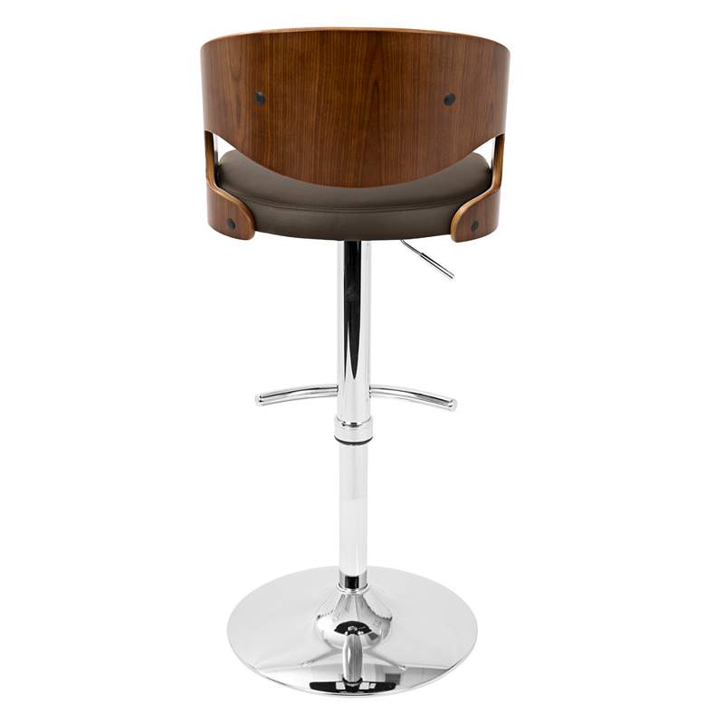 Image 5 Pino Brown Faux Leather Walnut Adjustable Swivel Bar Stool more views