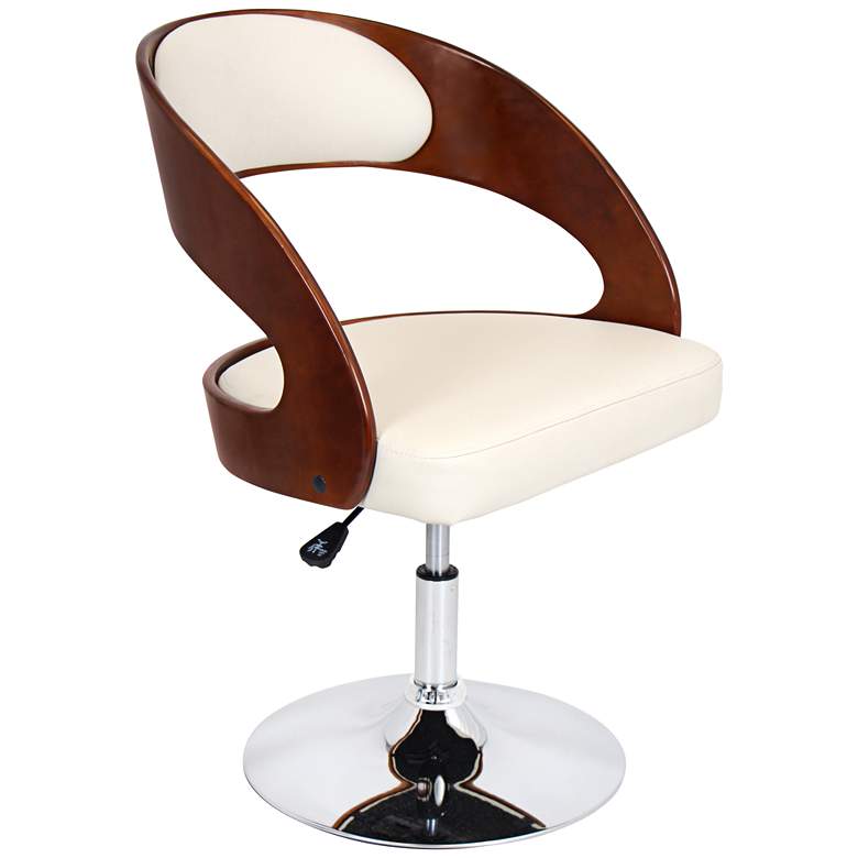 Image 1 Pino White Faux Leather Adjustable Accent Chair