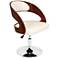 Pino White Faux Leather Adjustable Accent Chair