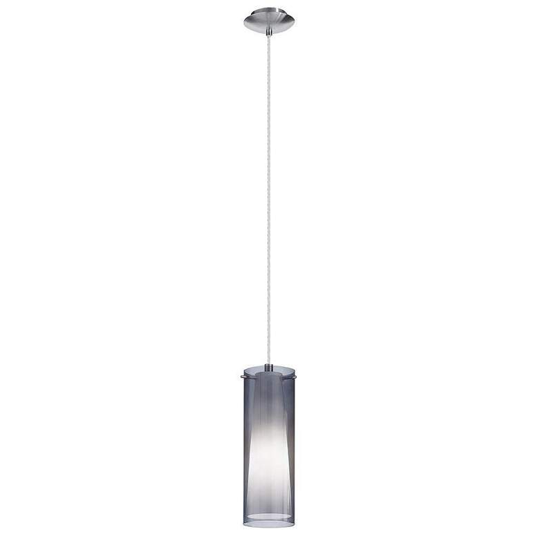 Image 1 Pinto Nero - 1-Light Mini Pendant - Matte Nickel - White - Smoked Glass