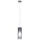 Pinto Nero - 1-Light Mini Pendant - Matte Nickel - White - Smoked Glass