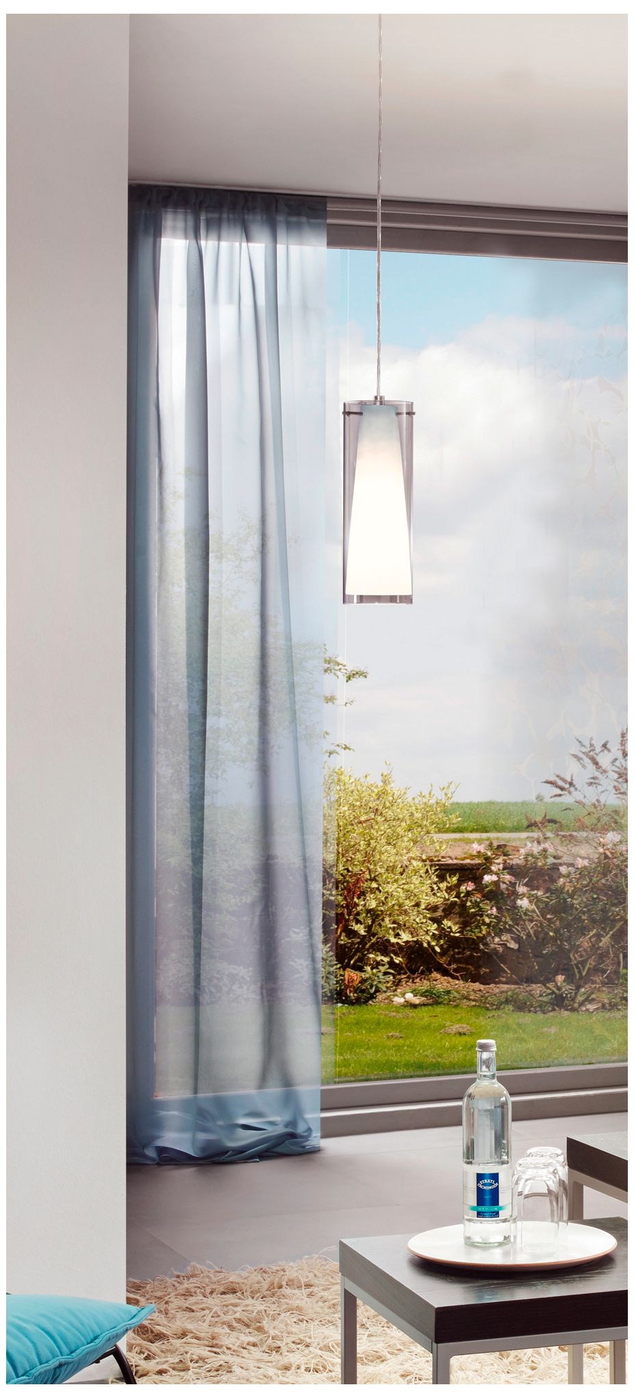 Image 3 Pinto Nero - 1-Light Mini Pendant - Matte Nickel - White - Smoked Glass more views