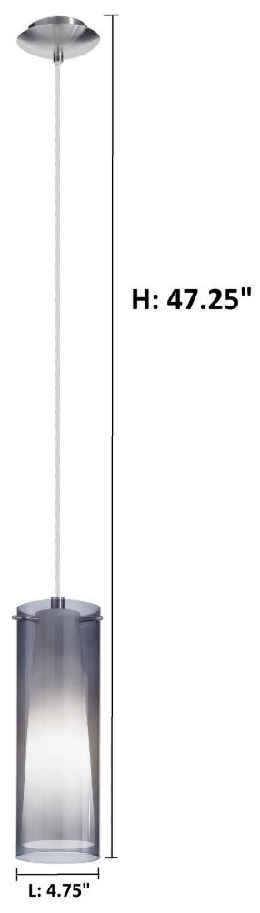 Image 5 Pinto Nero - 1-Light Mini Pendant - Matte Nickel - White - Smoked Glass more views