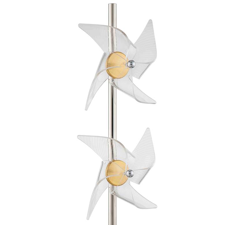 Image 2 Pinwheel Sand Chrome Metal 2-Light LED Table Lamp more views