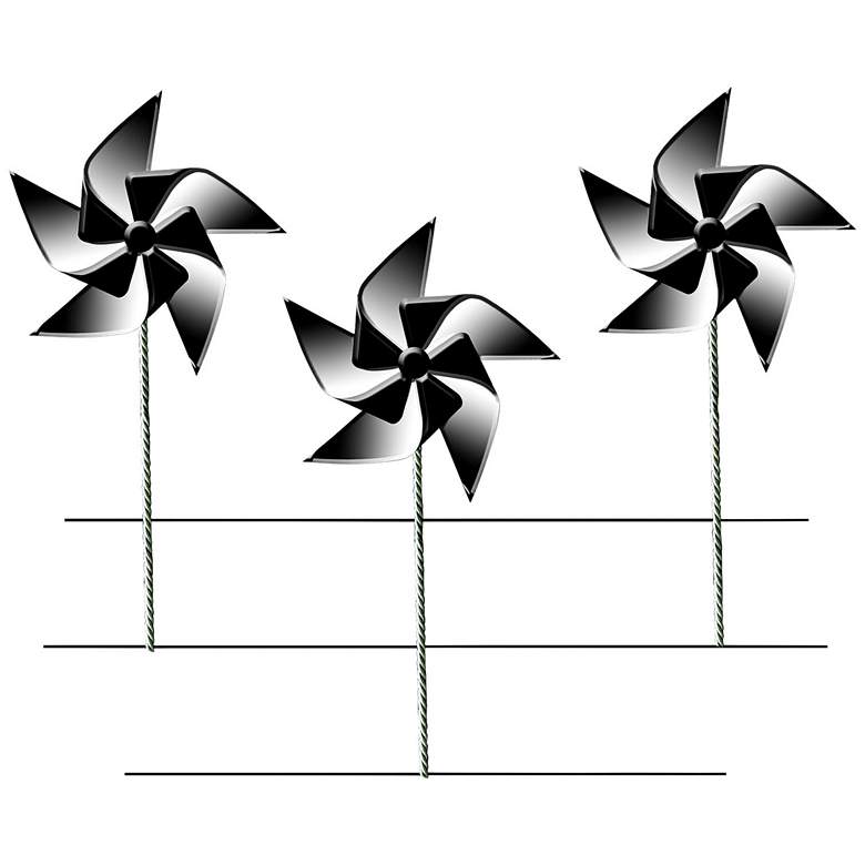 Image 1 Pinwheel Trio 30" High Metal Wall Art