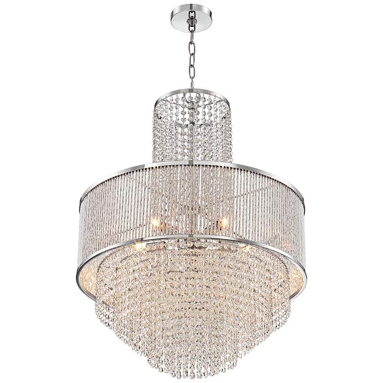 Pioggia Chrome 23 1/2&quot; Wide Crystal Chandelier by Inspire Me Home more views