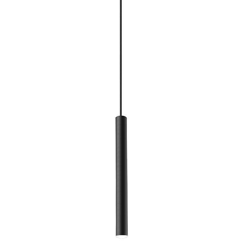 Image 1 Pipeline 1.25" Wide Matte Black LED Pendant with Acrylic Lens