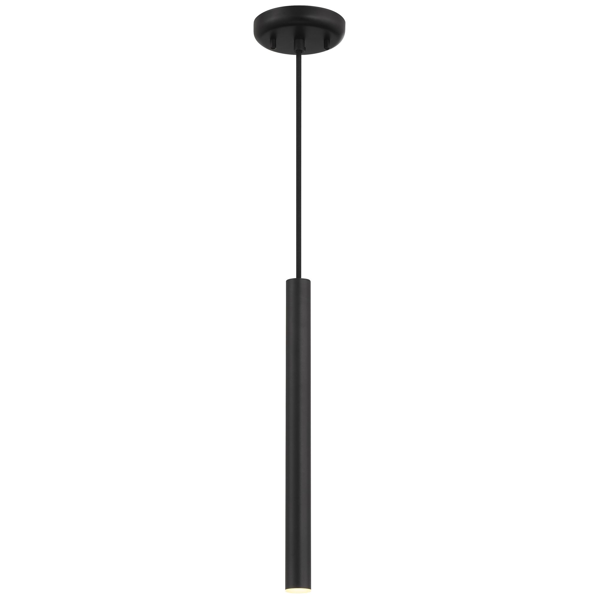 Image 2 Pipeline 1.25" Wide Matte Black  LED Pendant with Acrylic Lens more views