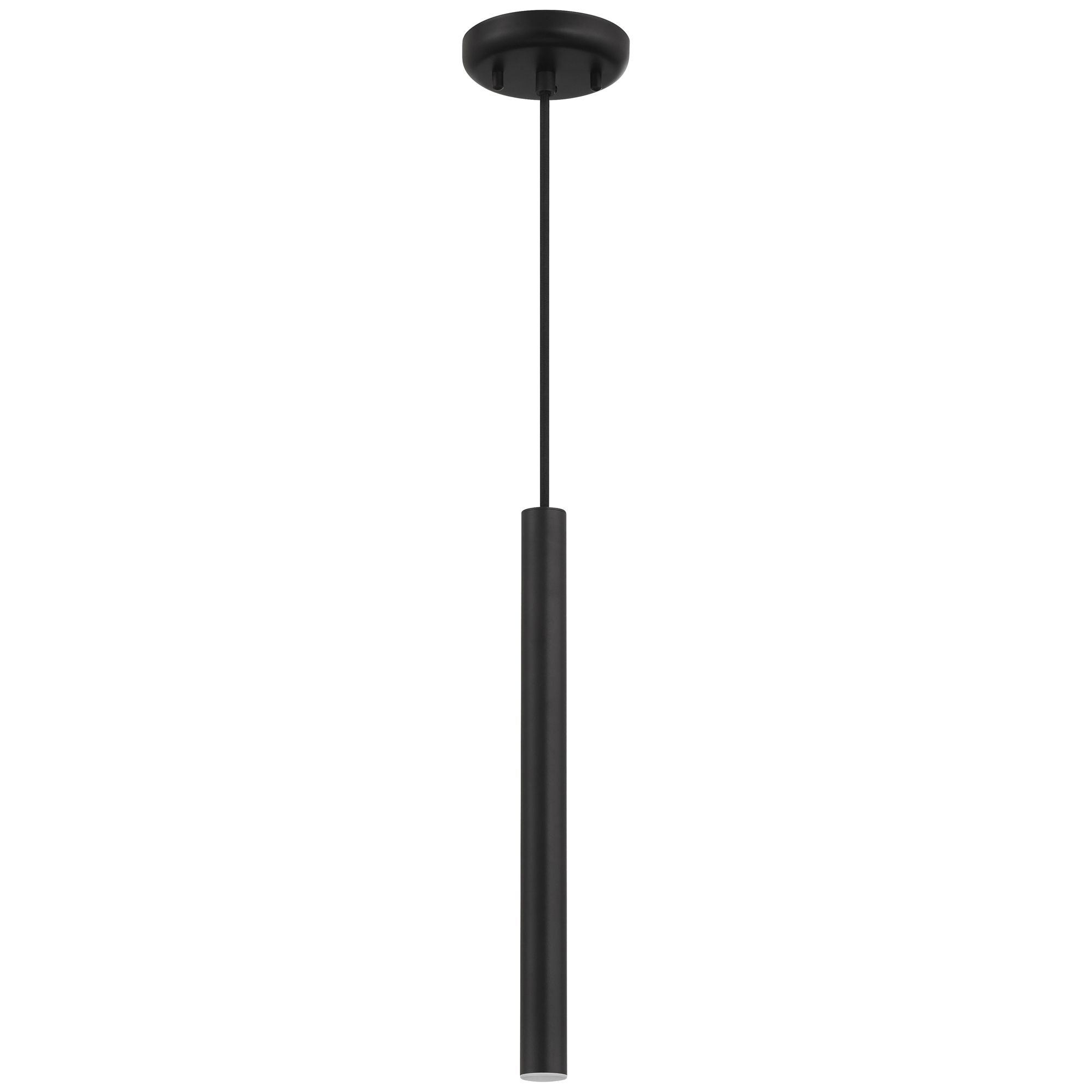 Image 3 Pipeline 1.25" Wide Matte Black  LED Pendant with Acrylic Lens more views