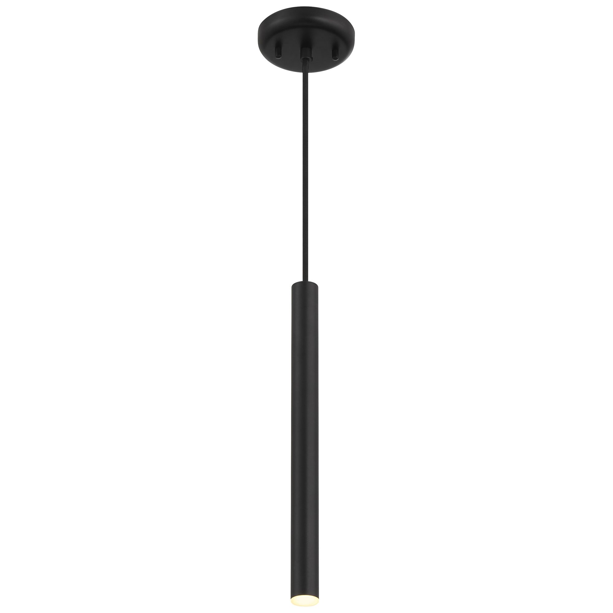 Image 5 Pipeline 1.25" Wide Matte Black  LED Pendant with Acrylic Lens more views