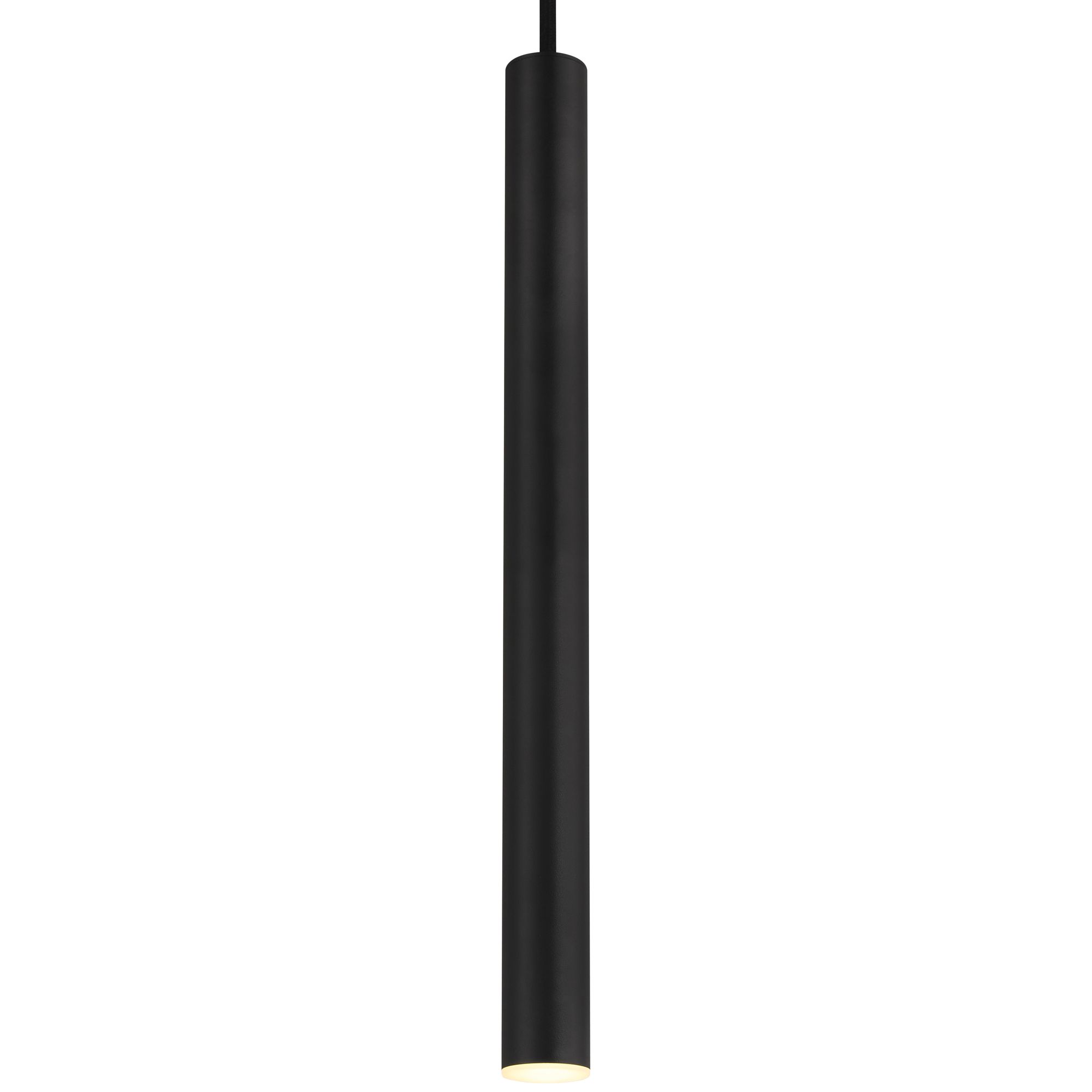 Image 6 Pipeline 1.25" Wide Matte Black  LED Pendant with Acrylic Lens more views