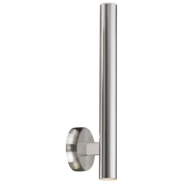 Image 1 Pipeline 13.75 inch High Brushed Steel  LED Wall Sconce with Acrylic Lens