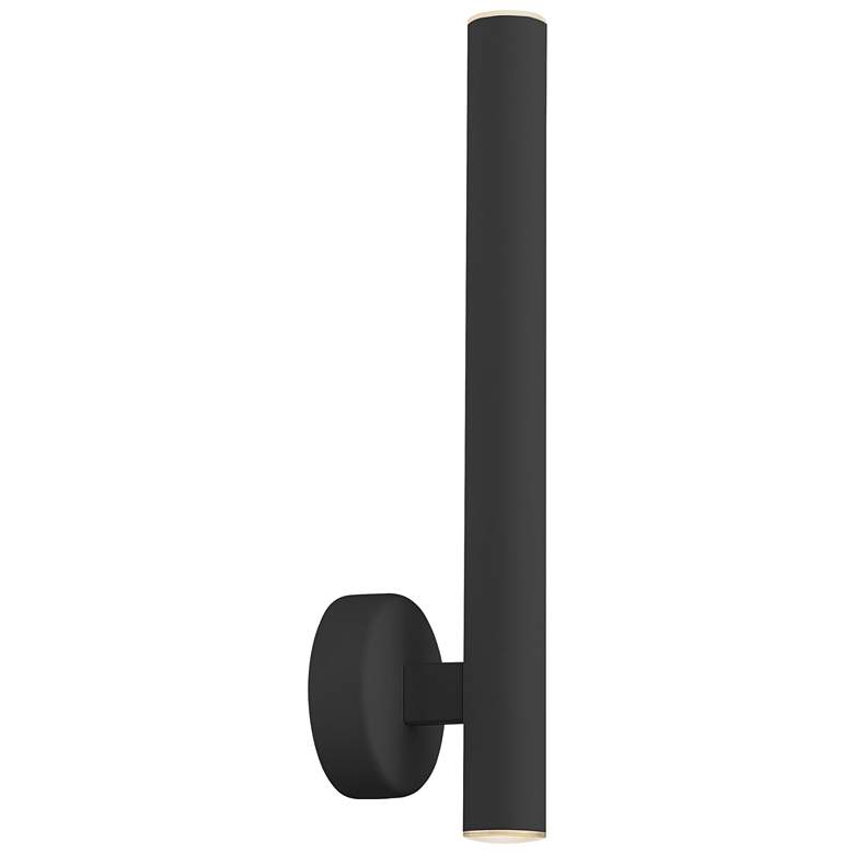 Image 1 Pipeline 13.75" High Matte Black LED Wall Sconce with Acrylic Lens