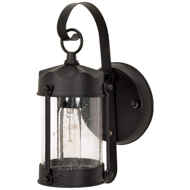 Image 1 Piper 10 3/4" High Textured Black Outdoor Wall Light