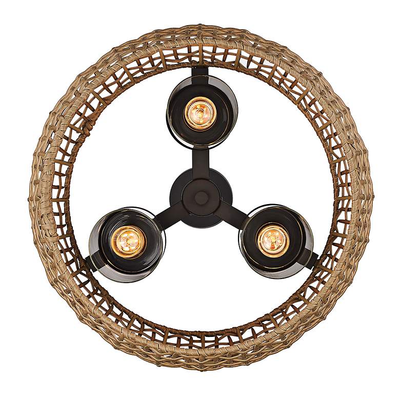 Image 6 Piper 14 1/2"H Natural Black 3-Light Outdoor Hanging Light more views