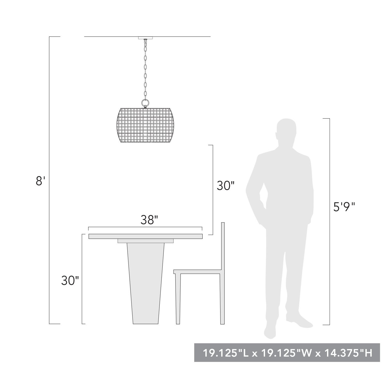 Piper 14 1/2"H Natural Black 3-Light Outdoor Hanging Light in scene