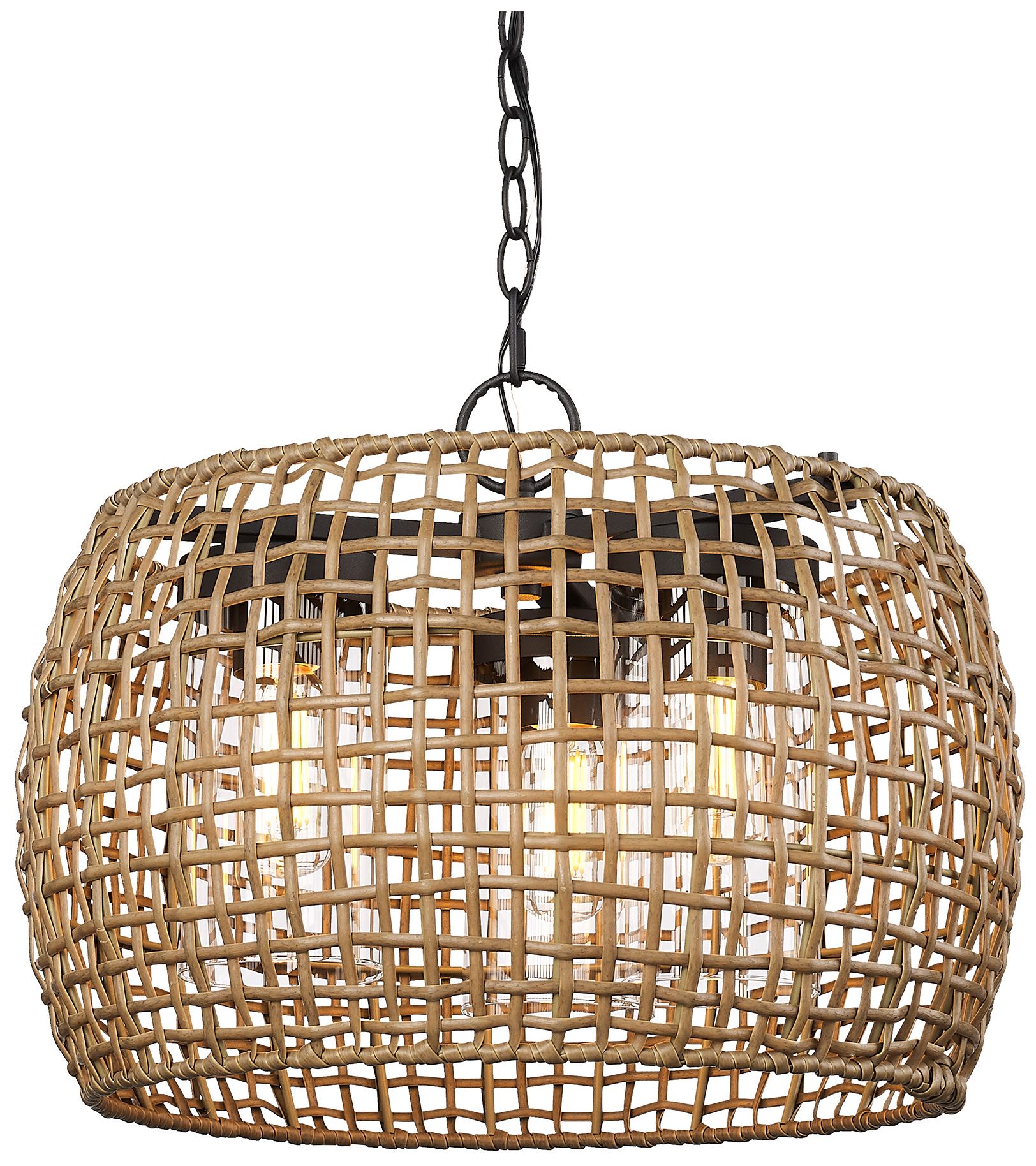 Image 3 Piper 19 1/4" Wide Natural Black 3-Light Outdoor Hanging Light