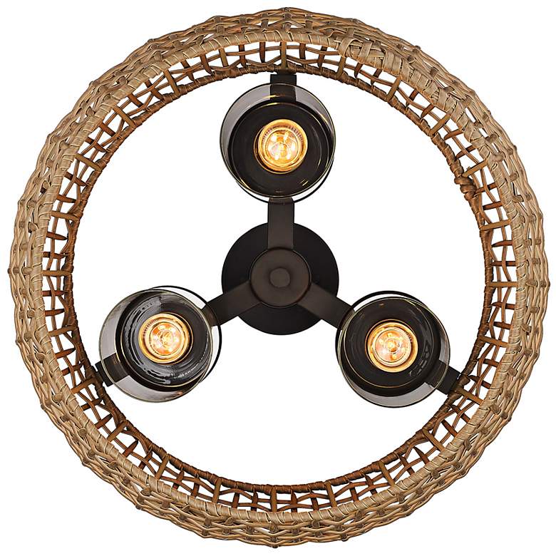 Image 6 Piper 19 1/4"W Natural Black 3-Light Outdoor Ceiling Light more views