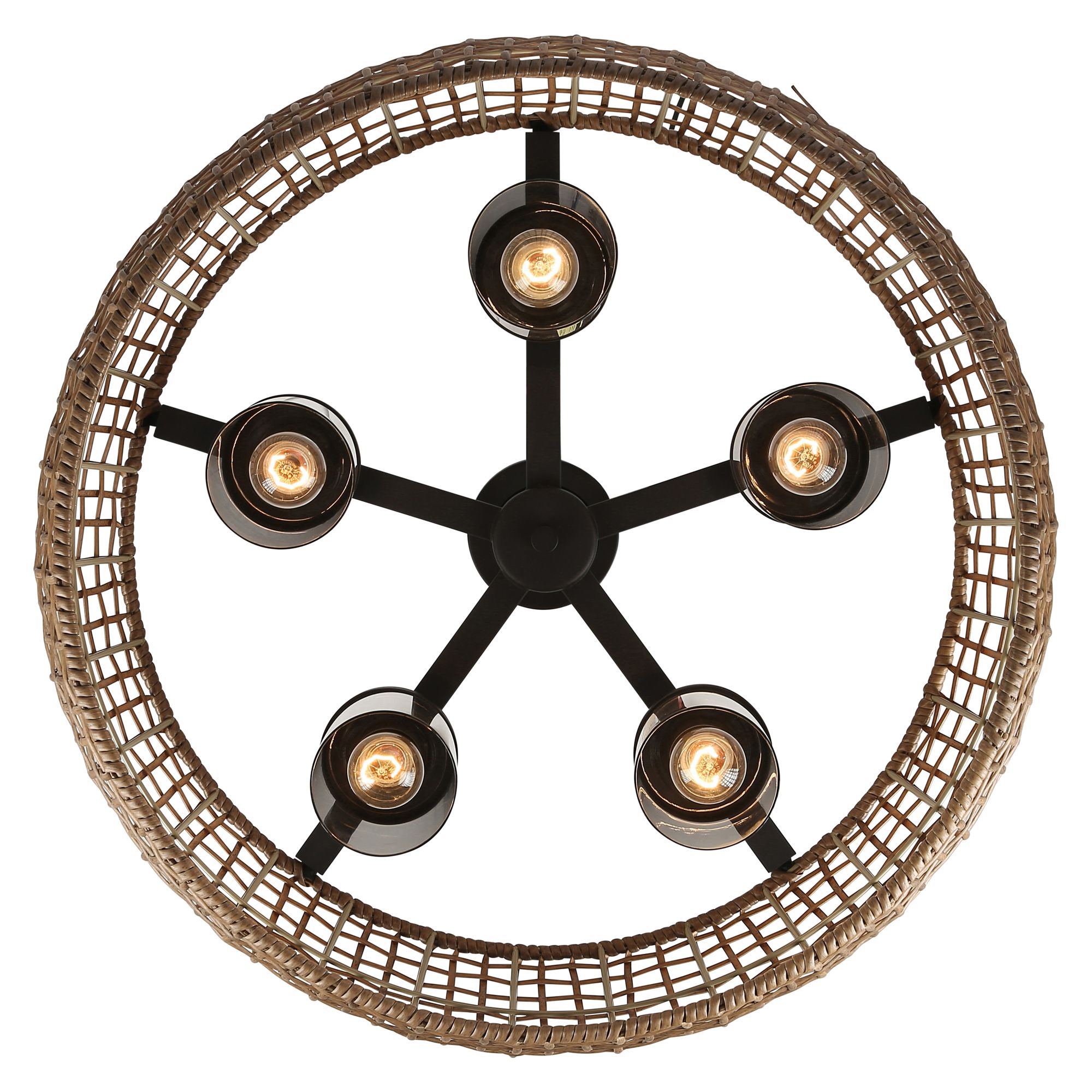 Image 4 Piper 27 1/2" Wide Black Outdoor Hanging Light w/ Wicker Shade more views