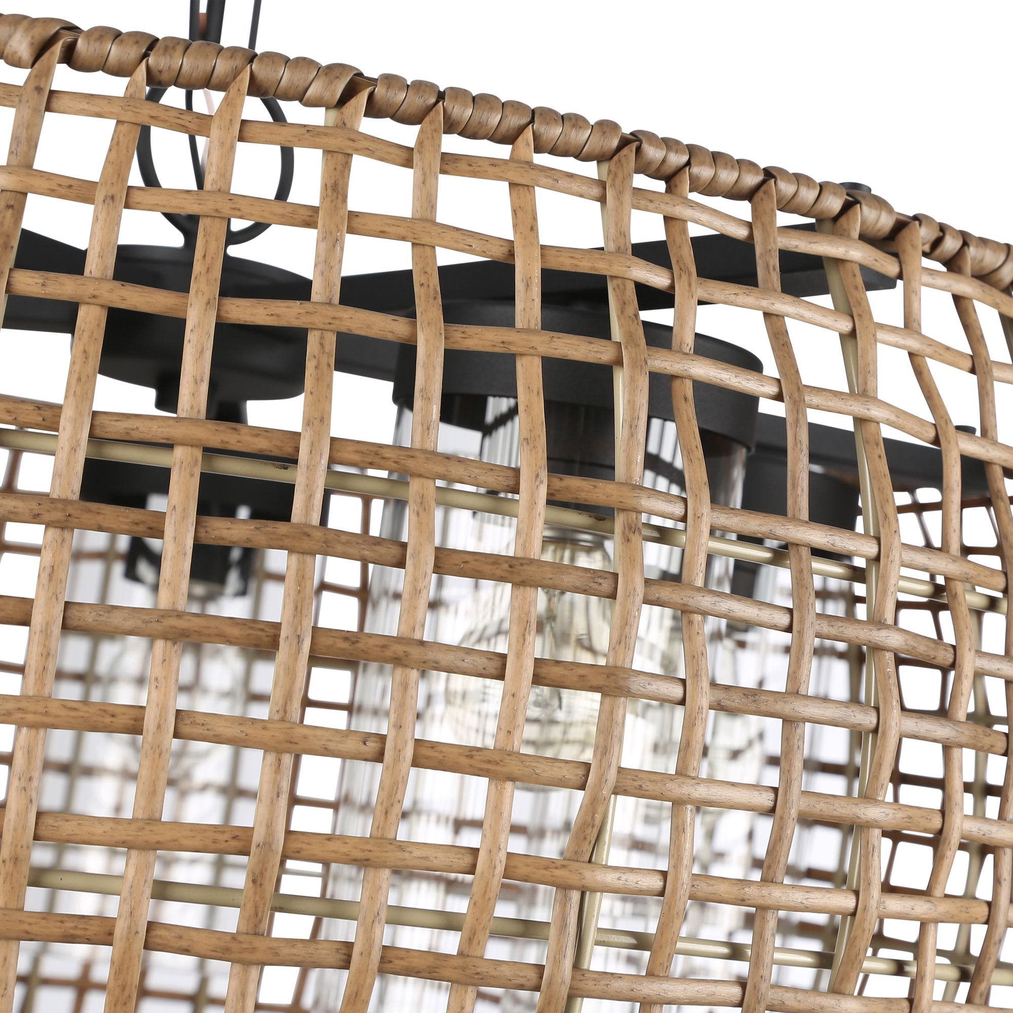 Image 5 Piper 27 1/2" Wide Black Outdoor Hanging Light w/ Wicker Shade more views