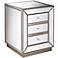Piper Champagne Silver 3-Drawer Mirrored Accent Table