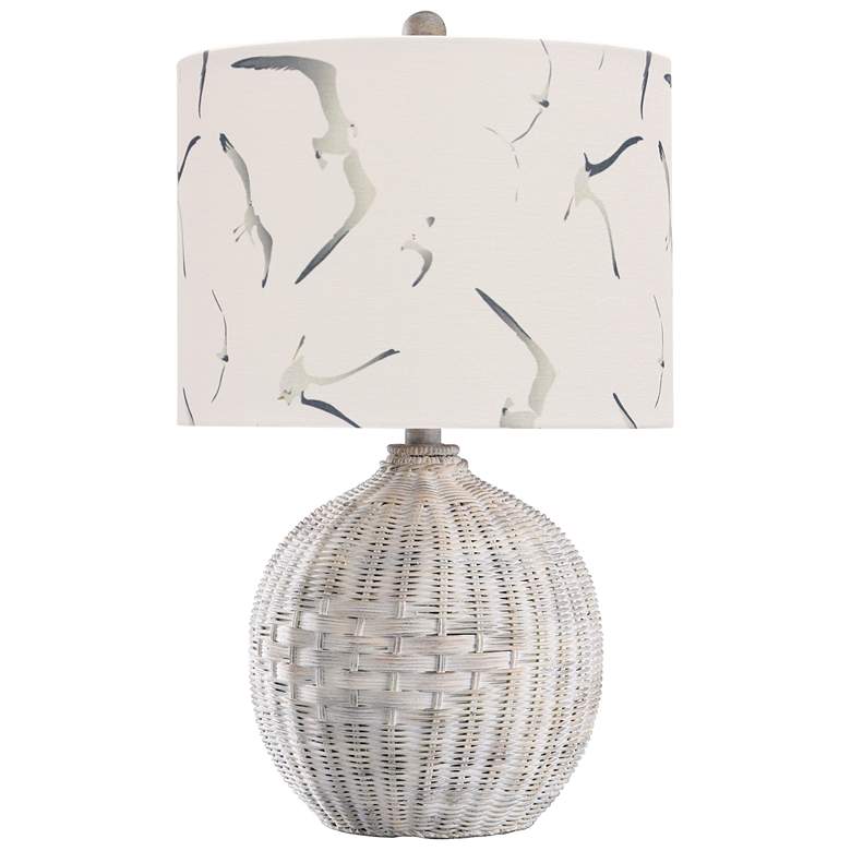 Image 1 Piper's Harbor Whitewash Rattan Table Lamp