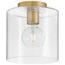 1_Pippa 8 1/2" Wide Lacquered Brass Ceiling Light