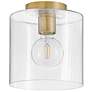 2_Pippa 8 1/2" Wide Lacquered Brass Ceiling Light more views
