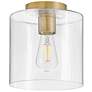 3_Pippa 8 1/2" Wide Lacquered Brass Ceiling Light more views