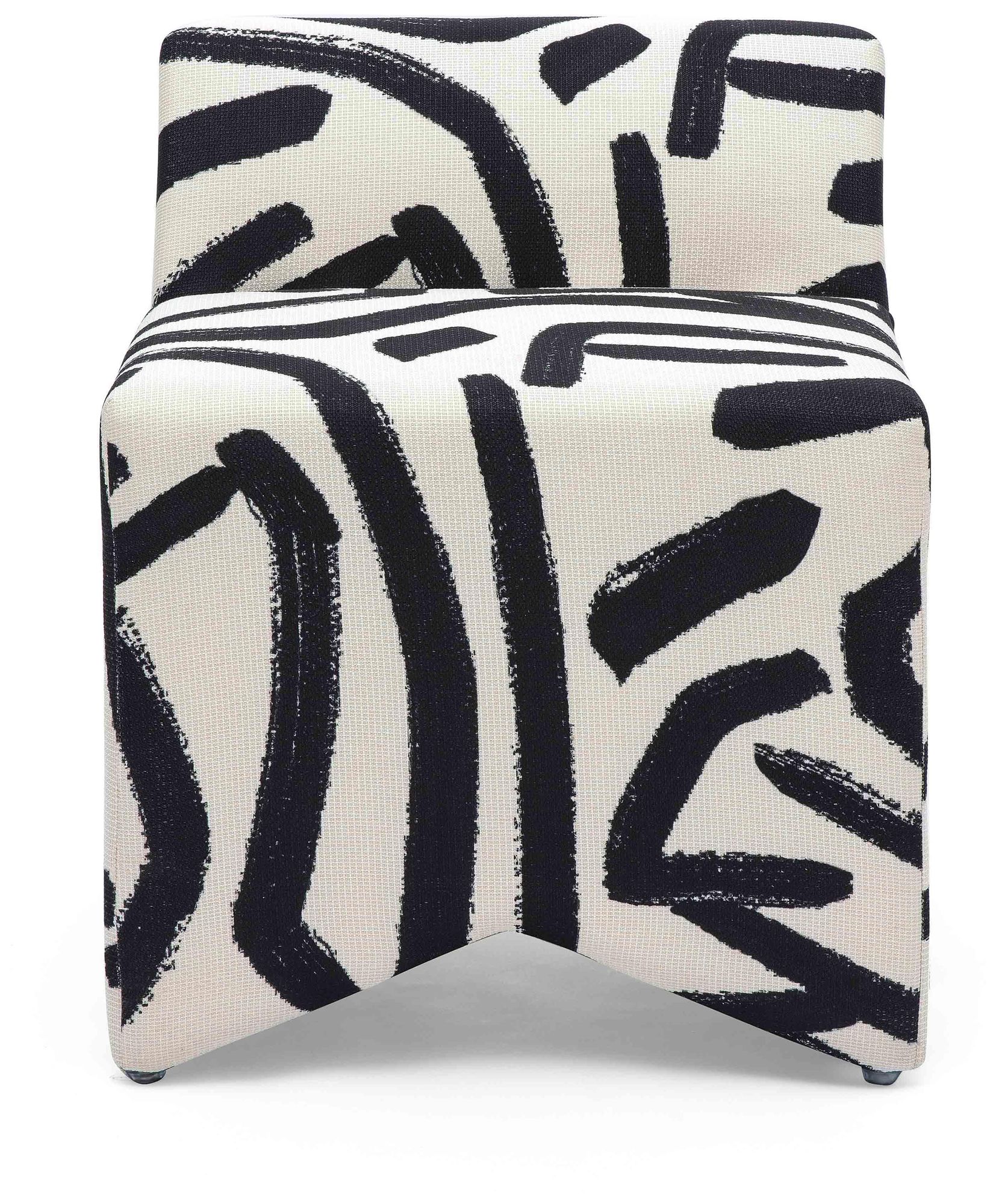 Image 3 Pippa Black Brushstroke Print Stool more views