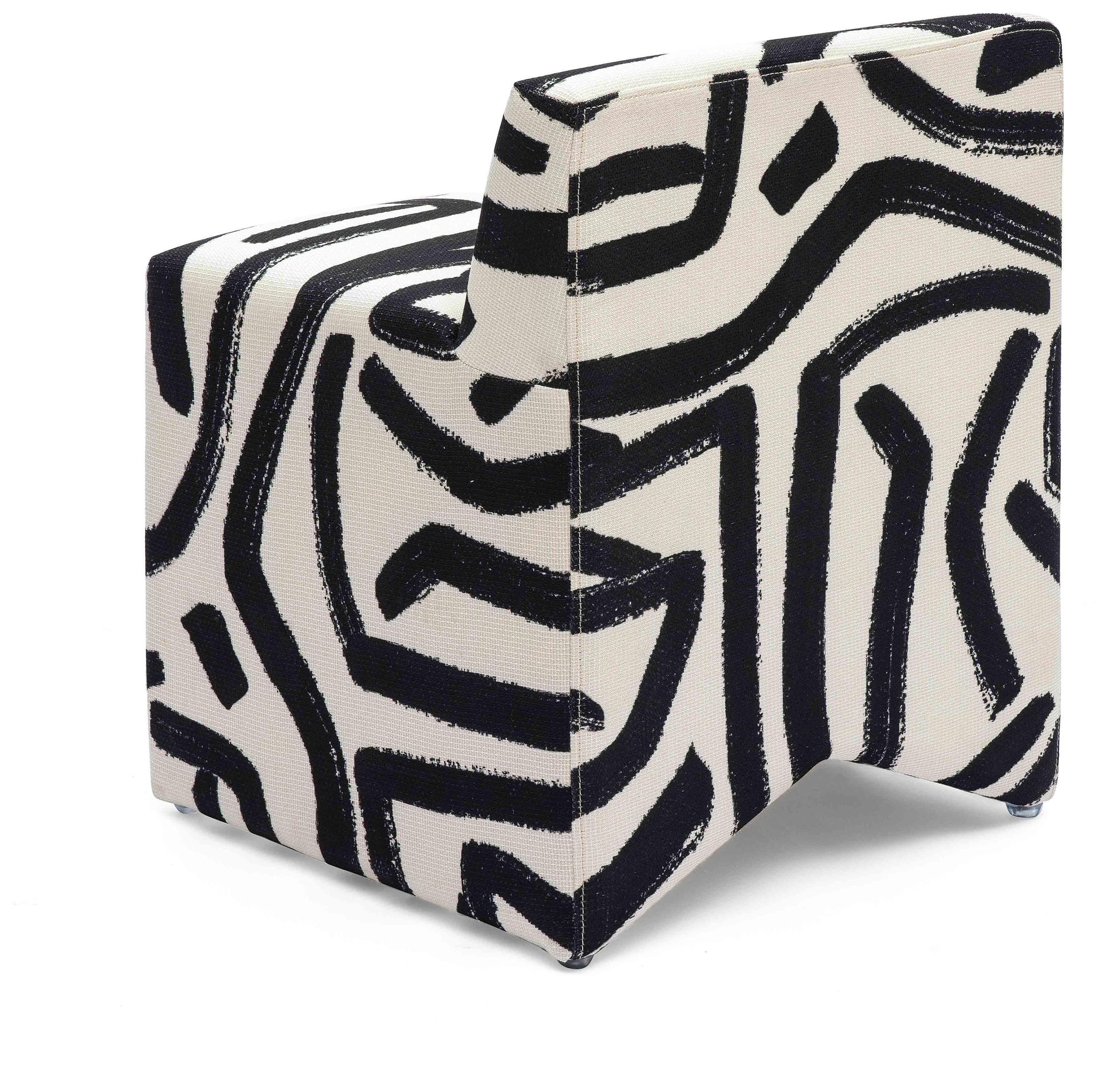 Image 4 Pippa Black Brushstroke Print Stool more views