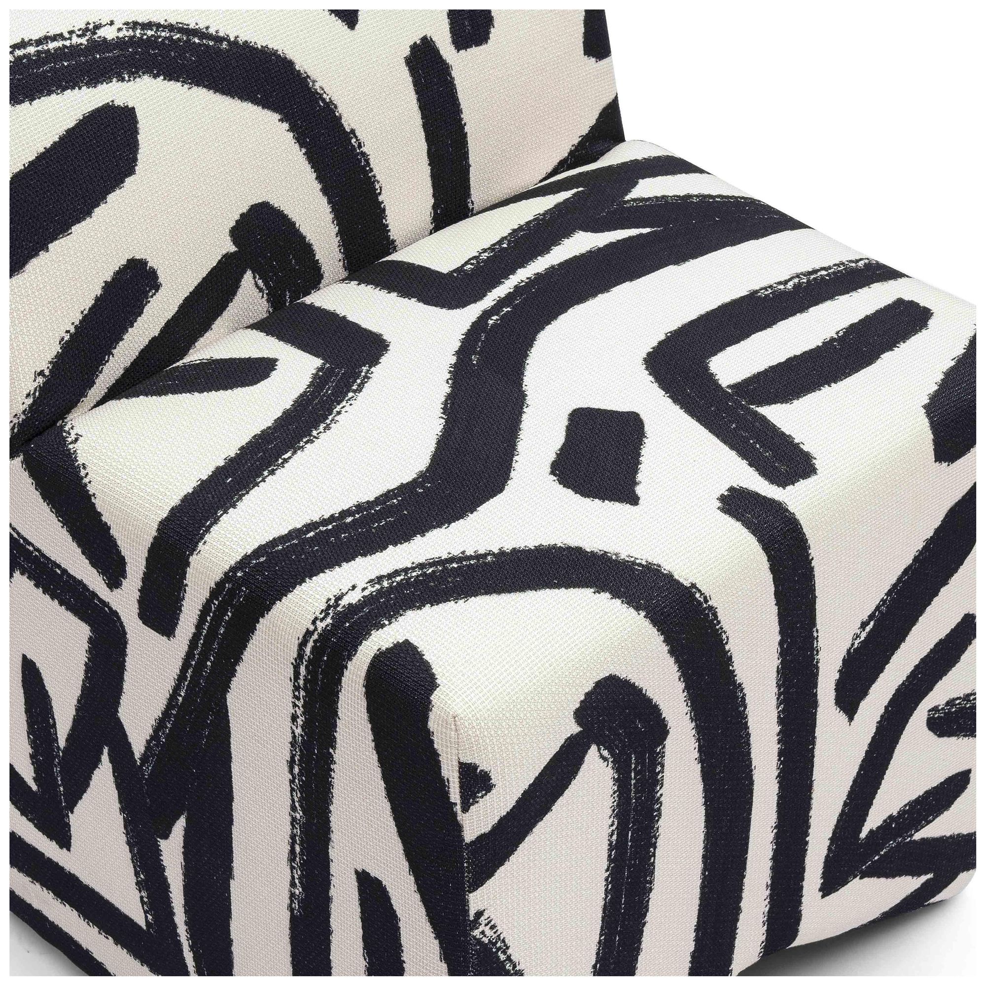 Image 5 Pippa Black Brushstroke Print Stool more views