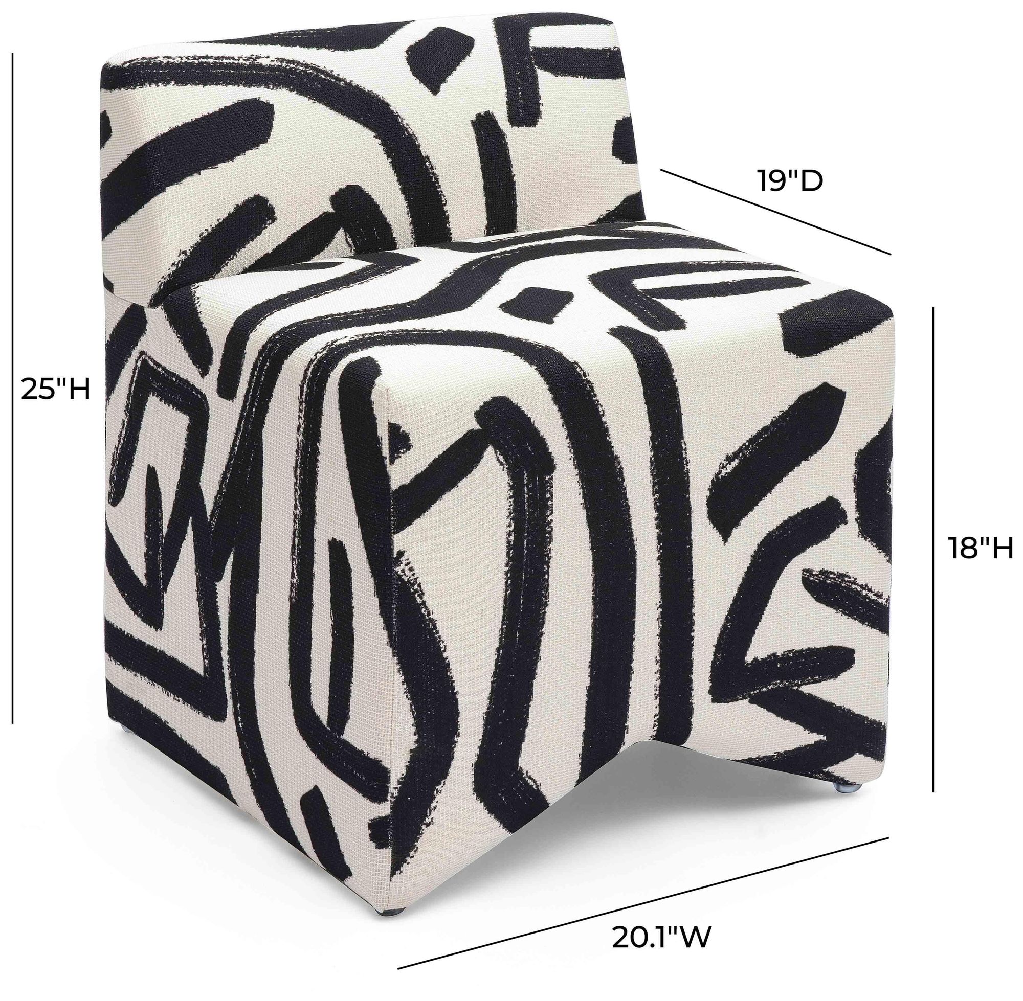 Image 6 Pippa Black Brushstroke Print Stool more views