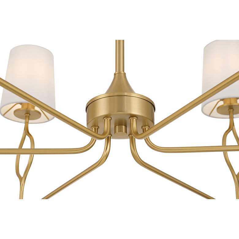 Image 4 Pirouette 40"W Warm Gold and White Linen 6-Light Chandelier more views