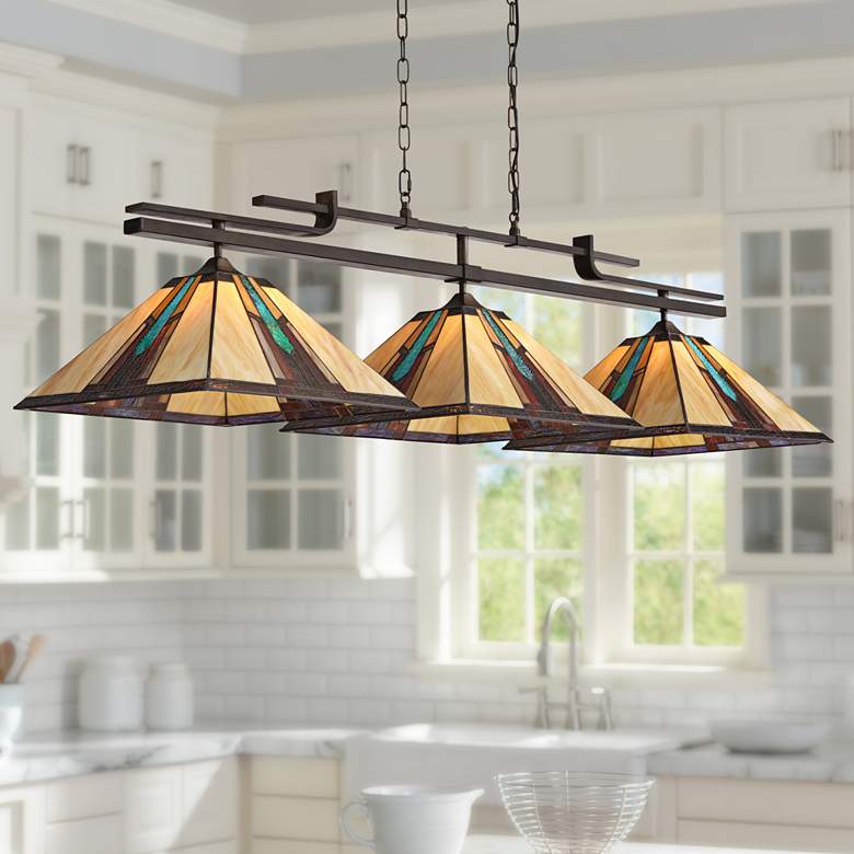 Image 1 Pirro 56" Wide Bronze Ranier Kitchen Island Light Pendant