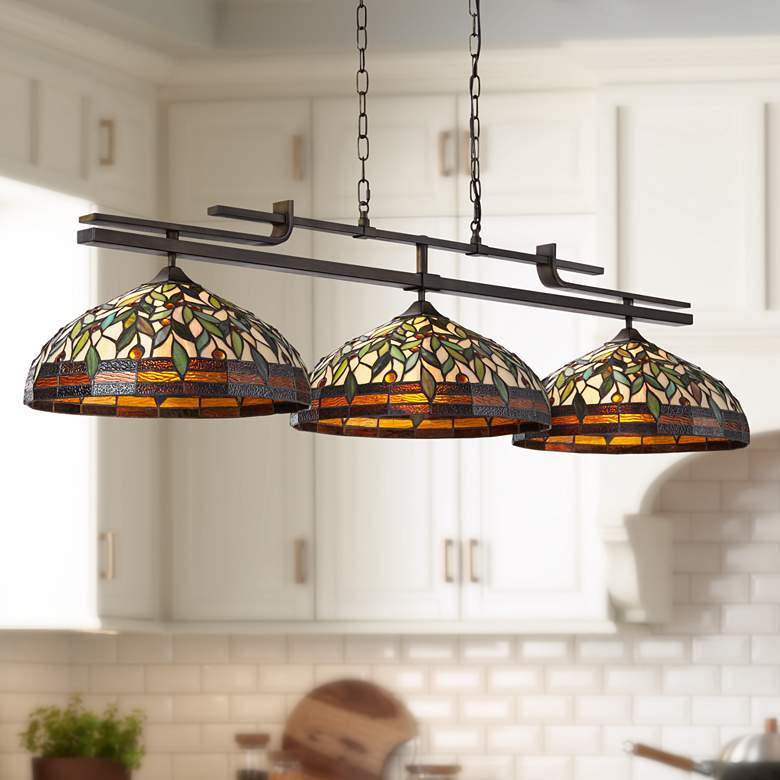 Image 1 Pirro 56" Wide Leaf and Vine Kitchen Island Light Pendant