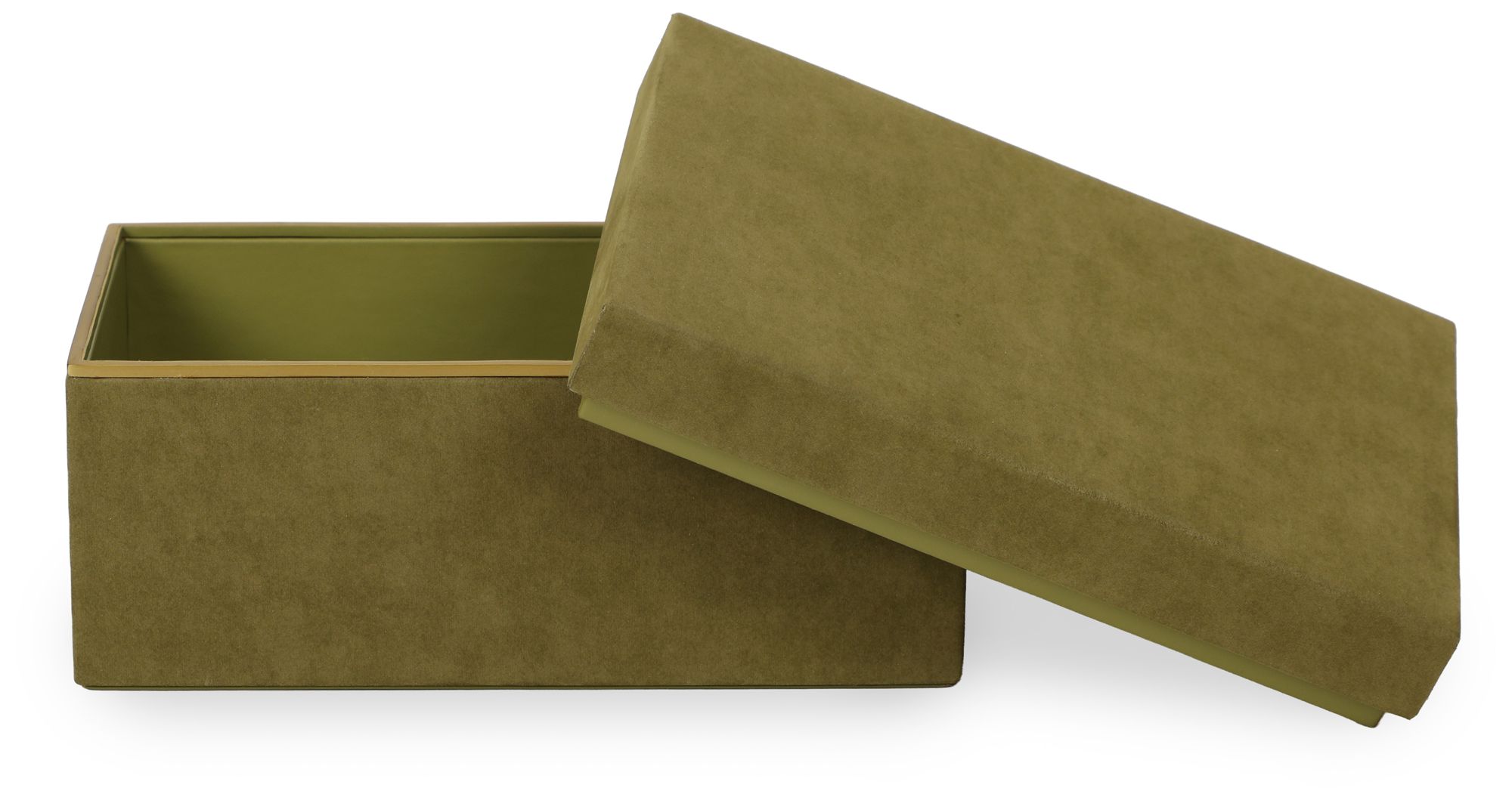 Image 3 Pisa Green Vegan Suede Designer Storage Box more views